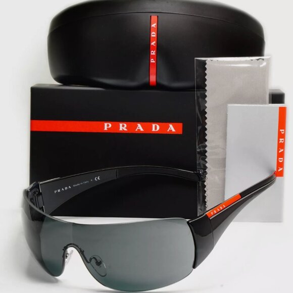 Prada Black Visor Sport Sunglasses - Picture 1 of 8